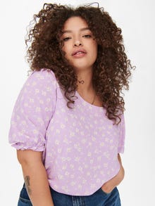 ONLY Curvy viscose Short Sleeved Top -Orchid Bouquet - 15269035