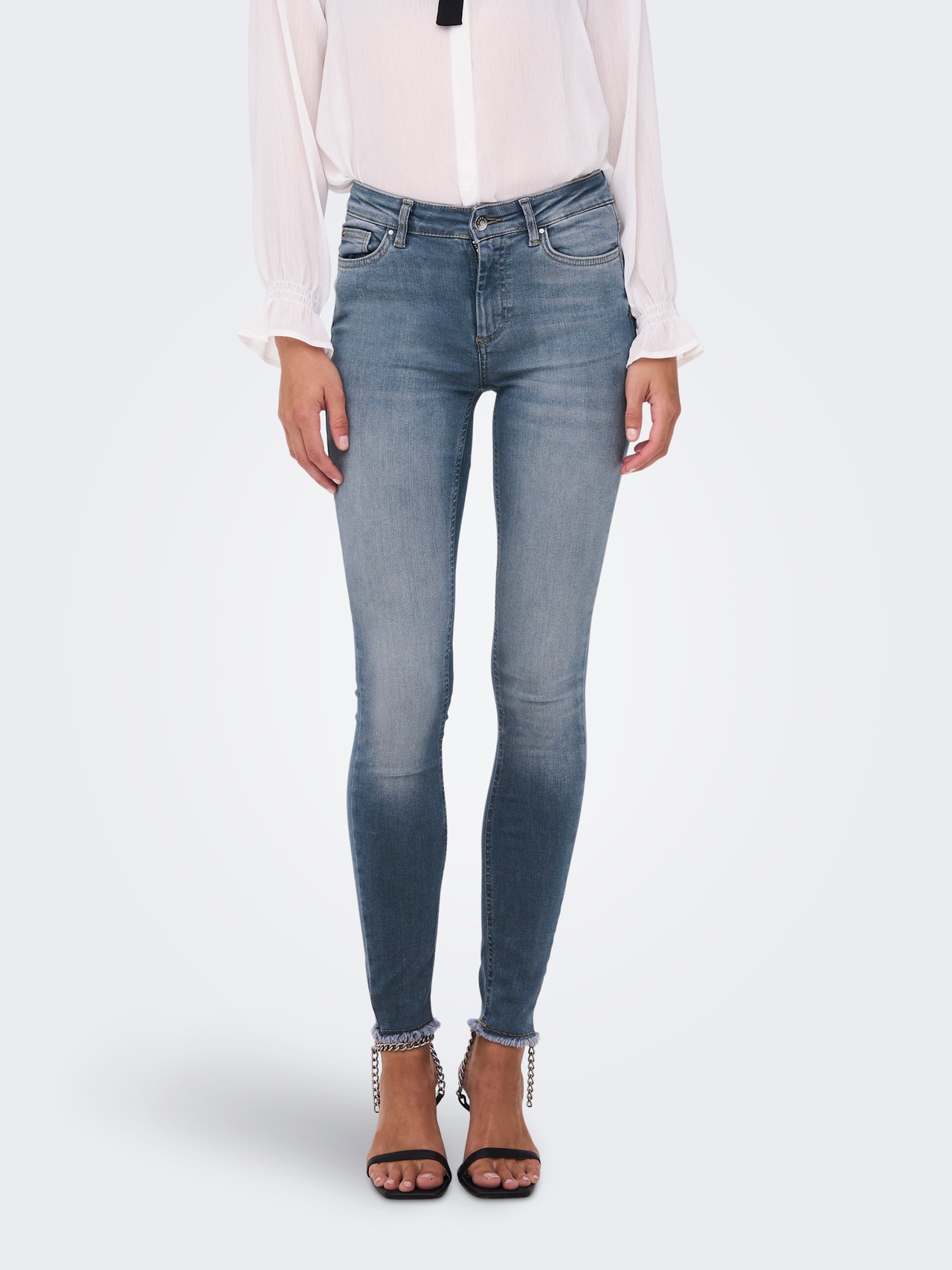 ONLY Jeans Skinny Fit Taille moyenne -Special Blue Grey Denim - 15269046