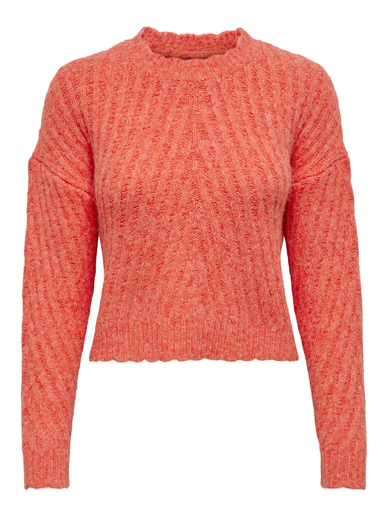 ONLY O-hals Pullover -Persimmon Orange - 15269070