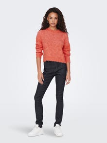 ONLY O-hals Pullover -Persimmon Orange - 15269070