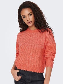 ONLY O-ringning Pullover -Persimmon Orange - 15269070