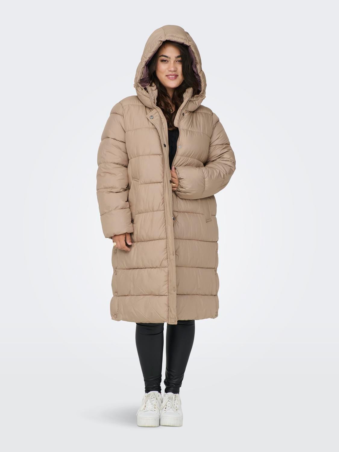 high collar quilted jacket