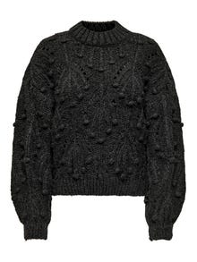 ONLY STRUCTURED Knitted Pullover -Dark Grey Melange - 15269294