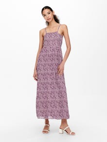 ONLY Maxi kjole med smock -Wood Violet - 15269334