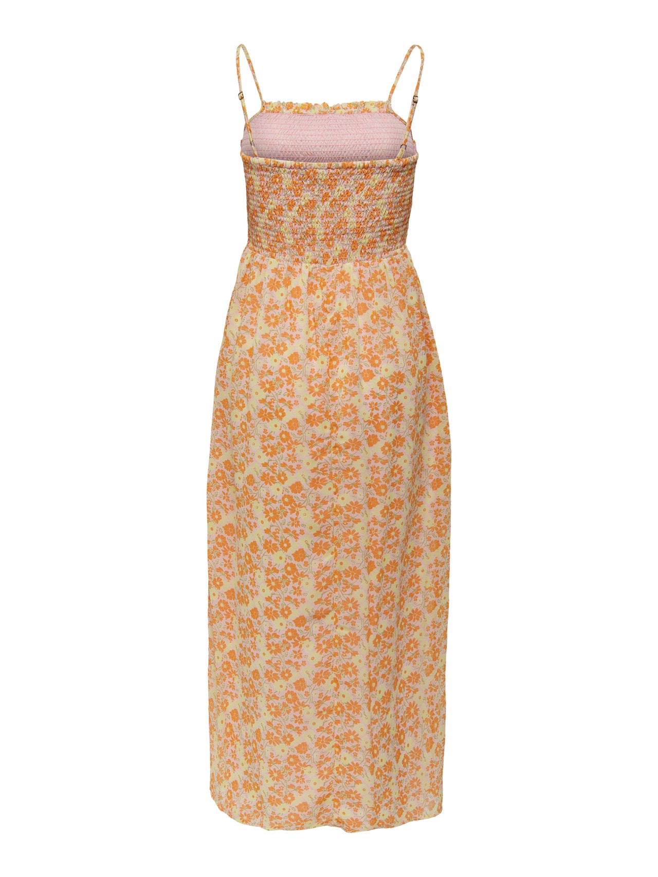 ONLY Maxi kjole med smock -Muskmelon - 15269334