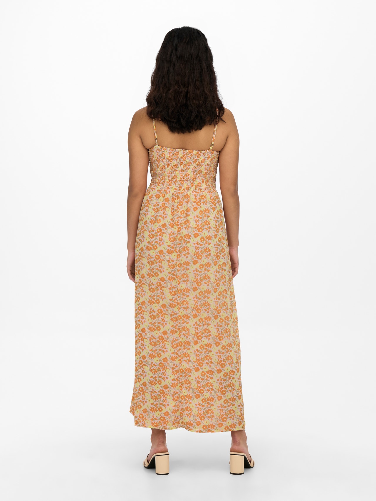 ONLY Maxi dress with smock -Muskmelon - 15269334