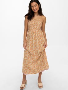 ONLY Maxi dress with smock -Muskmelon - 15269334