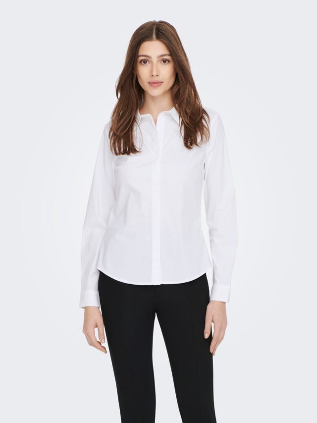 ONLY Slim Fit Shirt collar Fold-up cuffs Shirt - 15269434