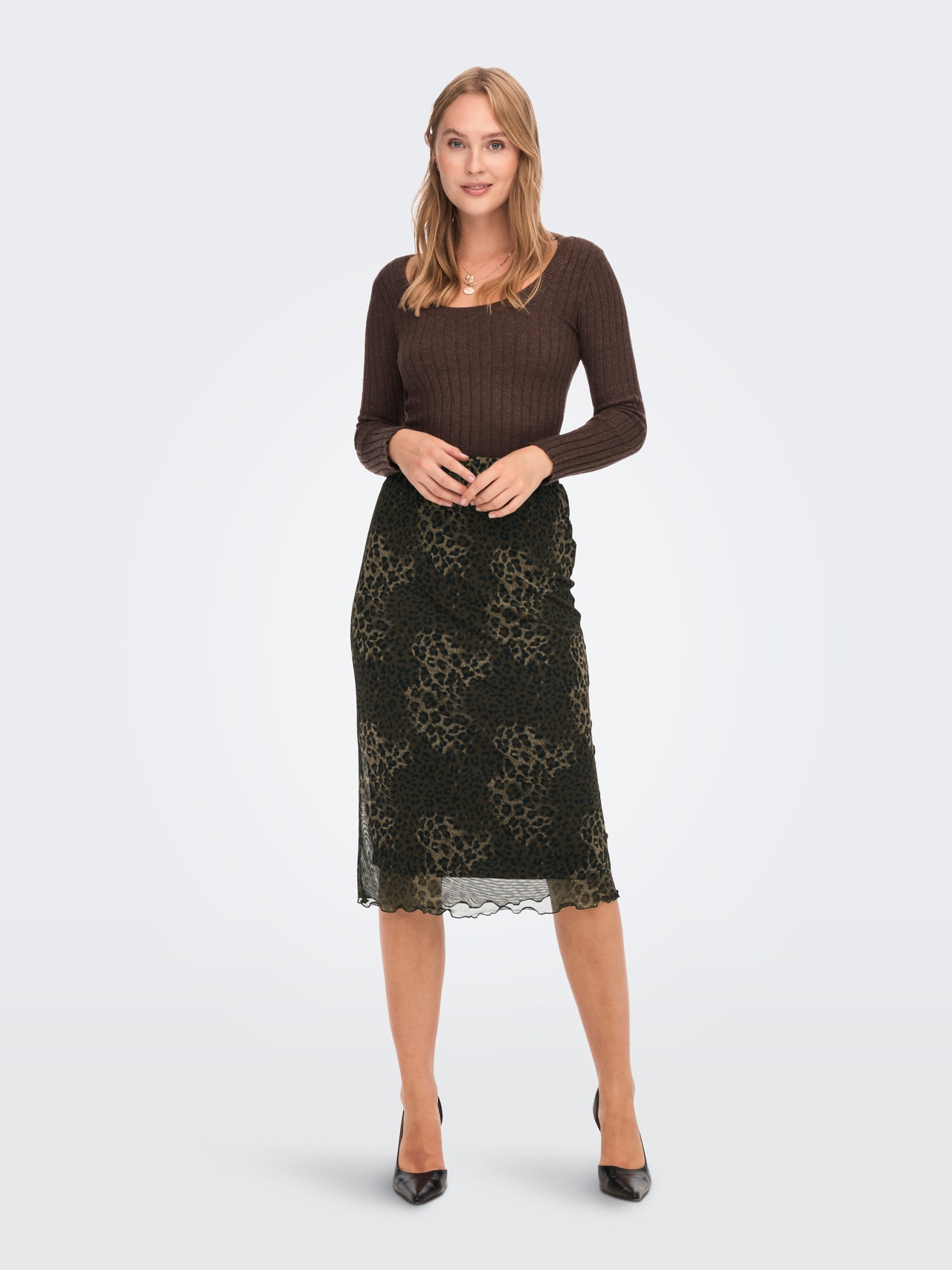 ONLY Long skirt -Chocolate Brown - 15269510