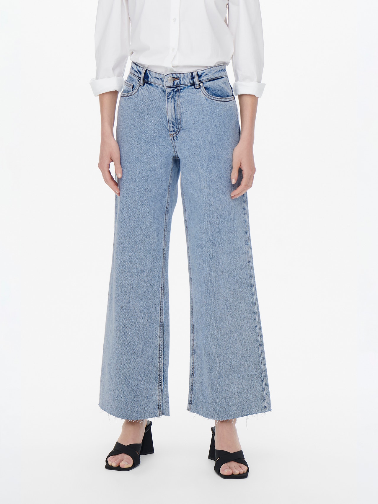ONLY Loose Fit High waist Jeans -Light Blue Denim - 15269538