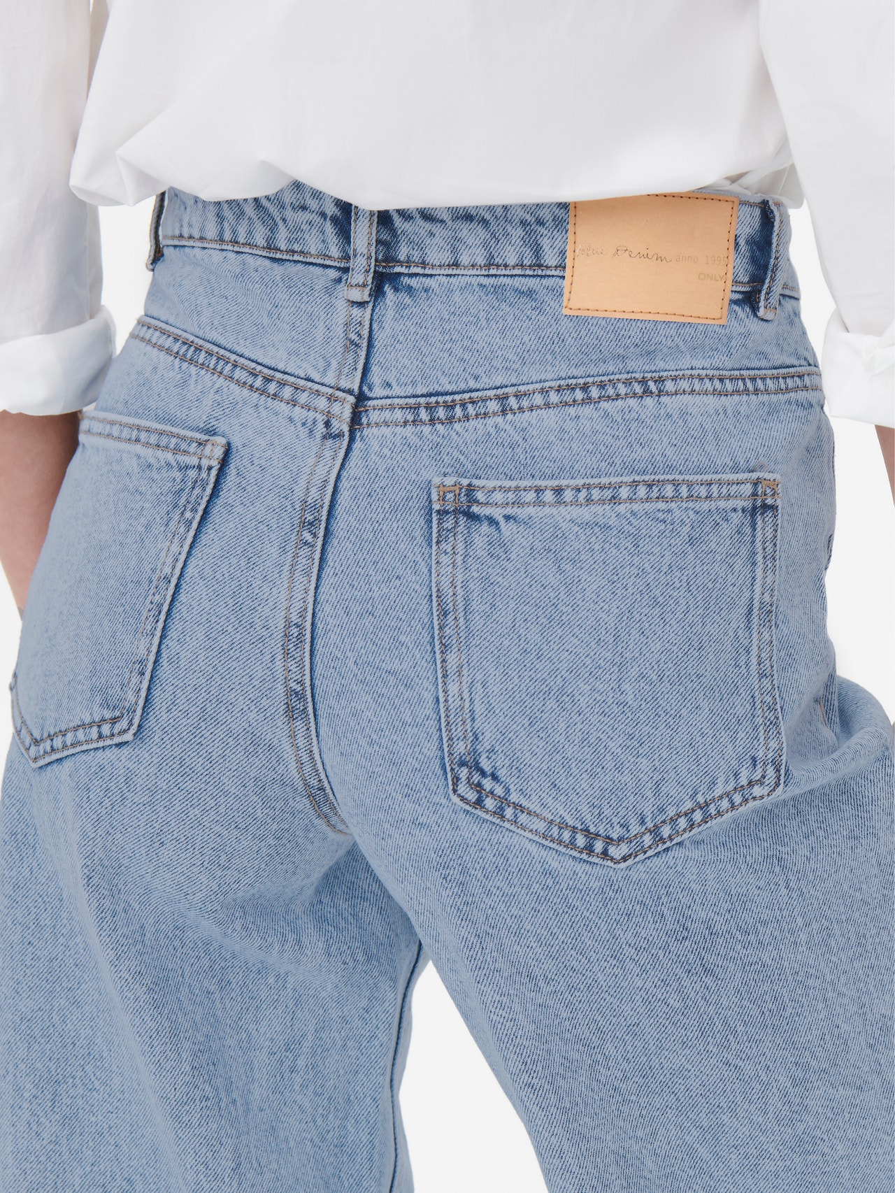 ONLY Locker geschnitten Hohe Taille Jeans -Light Blue Denim - 15269538