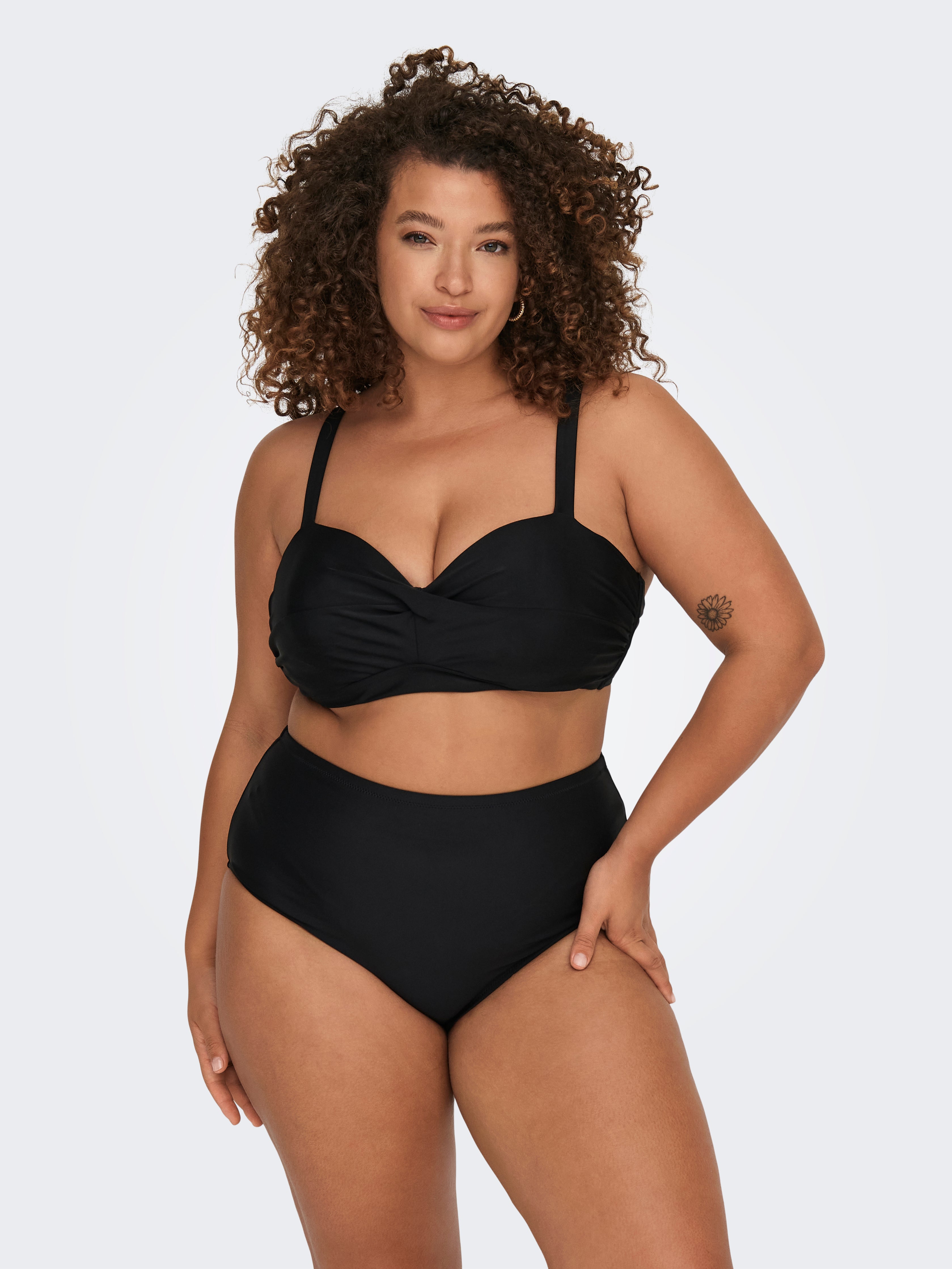 Black high cheap waisted swimwear