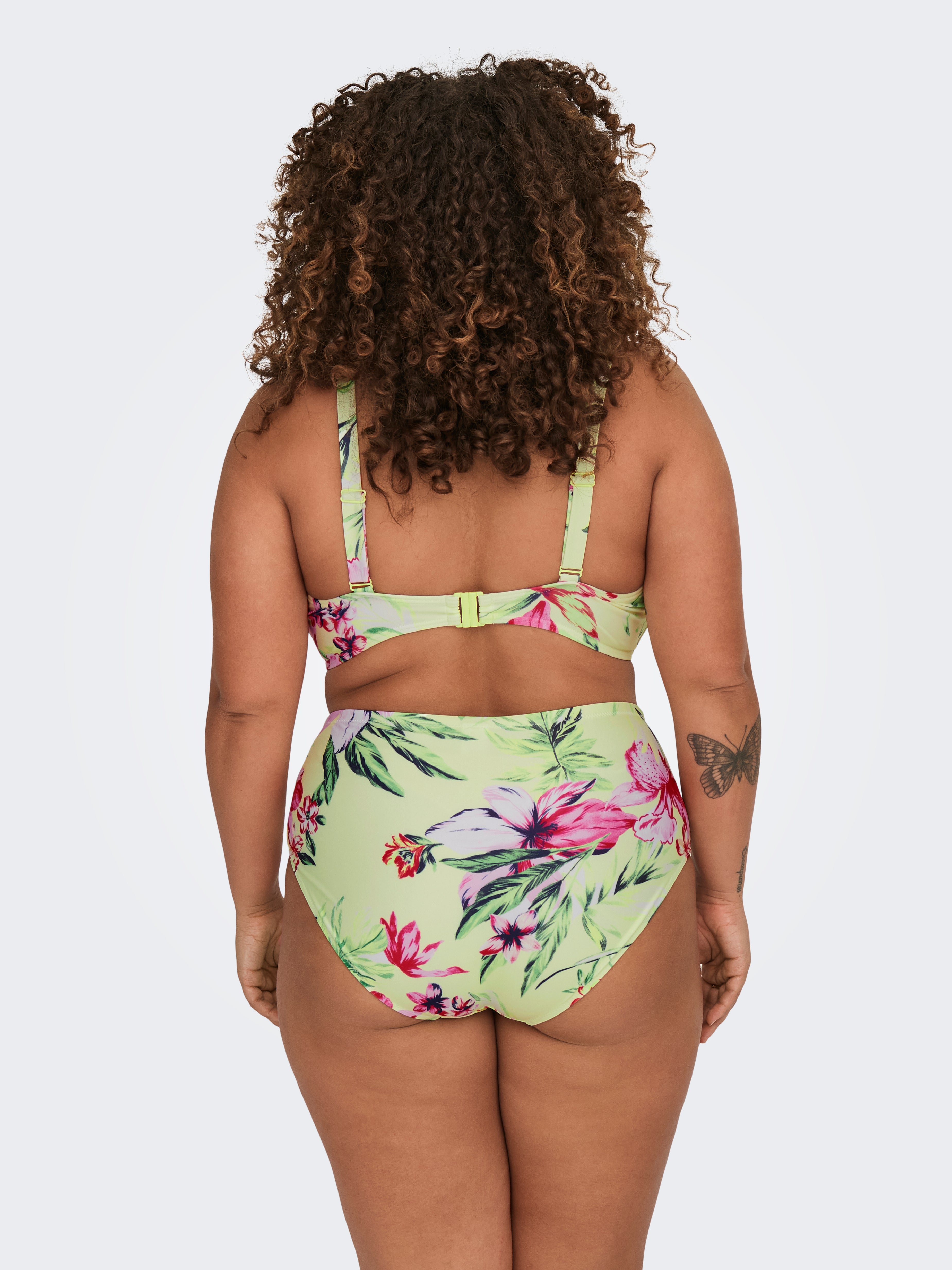 Curvy highwaisted Bikini Briefs Dark Green ONLY