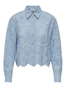 ONLY Chemises Loose Fit Col chemise Poignets boutonnés Épaules tombantes -Cashmere Blue - 15269568