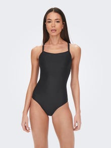 ONLY Cross-over strap Swimsuit -Black - 15269574