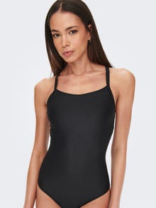ONLY Cross-over strap Swimsuit -Black - 15269574