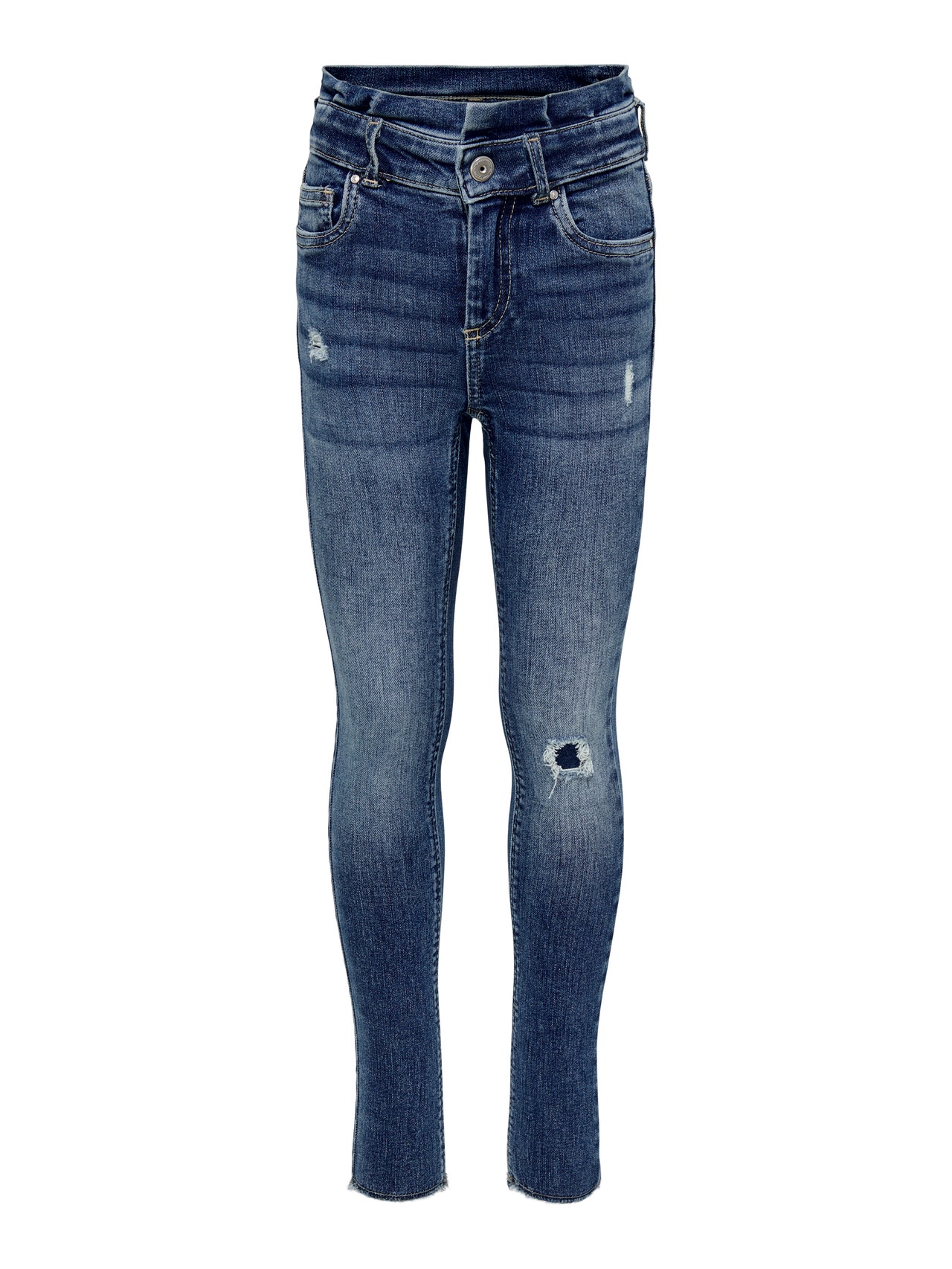ONLY Skinny fit Versleten zoom Jeans -Medium Blue Denim - 15269602