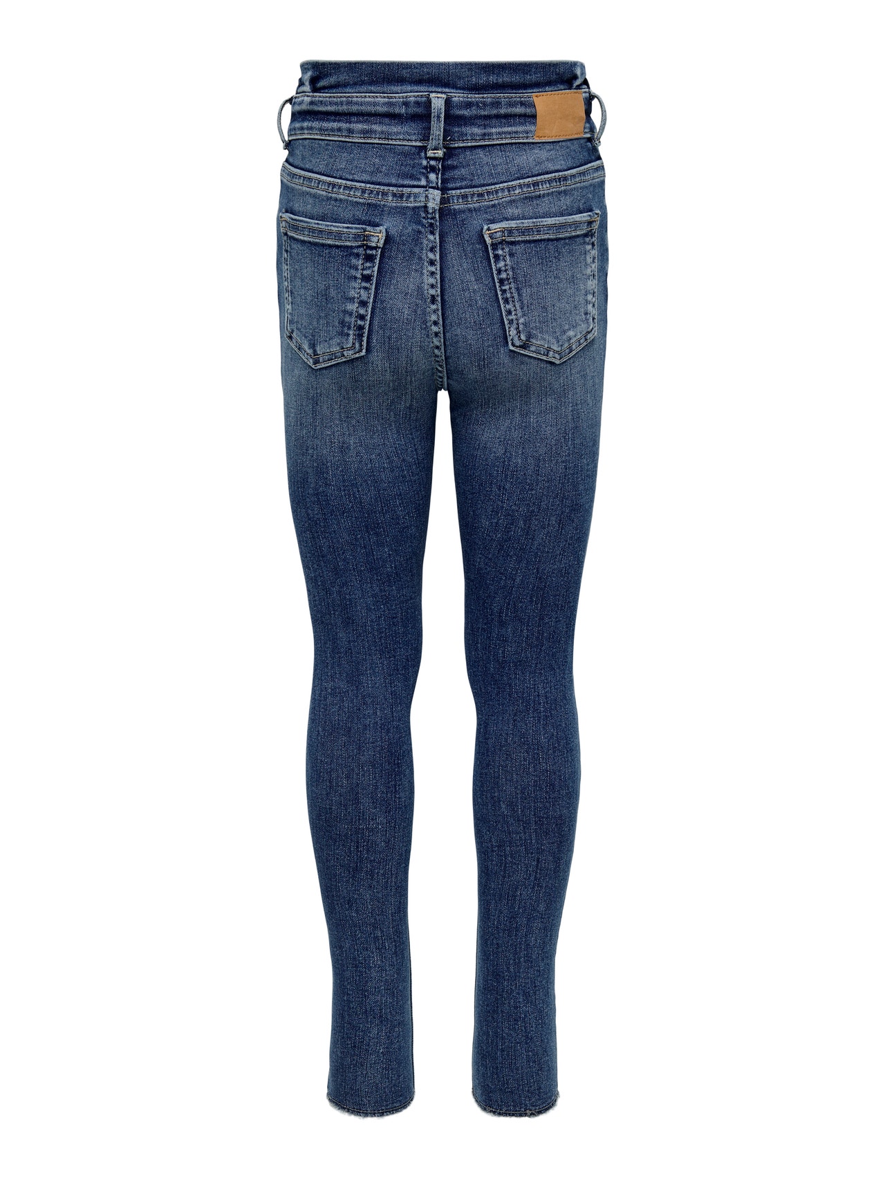 ONLY Skinny Fit Destroyed hems Jeans -Medium Blue Denim - 15269602
