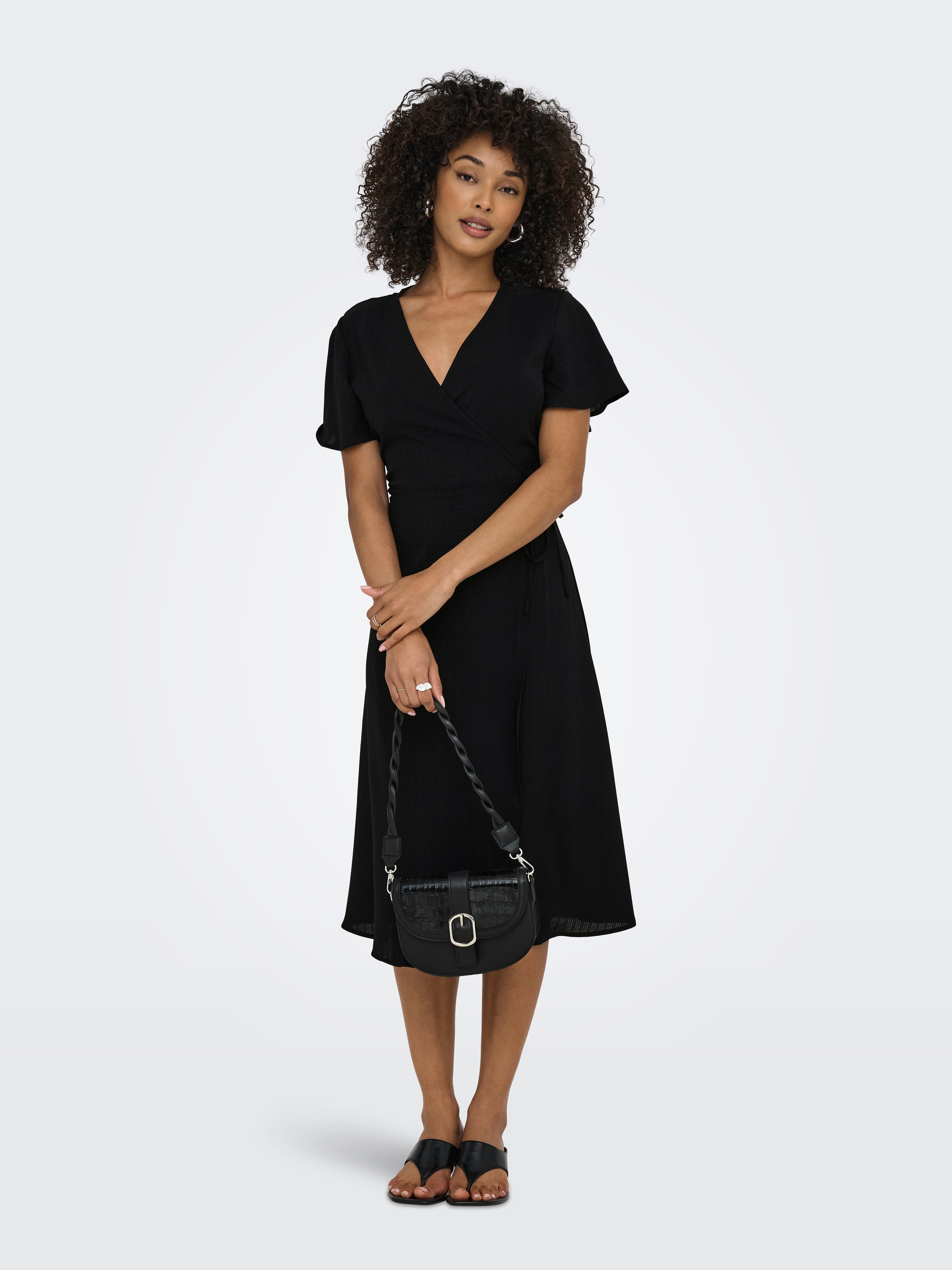 Only ONLCALI LIFE S/S MIDI WRAP DRESS WVN - Dames - Maxi jurken Only ONLCALI LIFE S/S MIDI WRAP DRESS WVN - Dames - Maxi jurken
