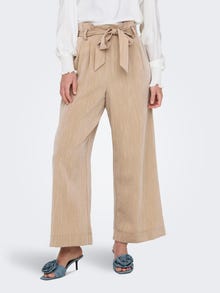 ONLY Flared bukser med bindebånd -Safari - 15269628
