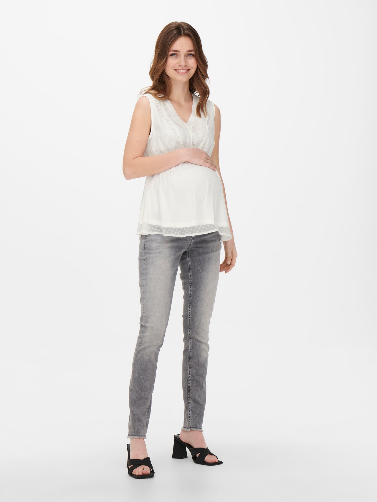 ONLY Loose fit Button down-kraag Overhemd -Cloud Dancer - 15269631