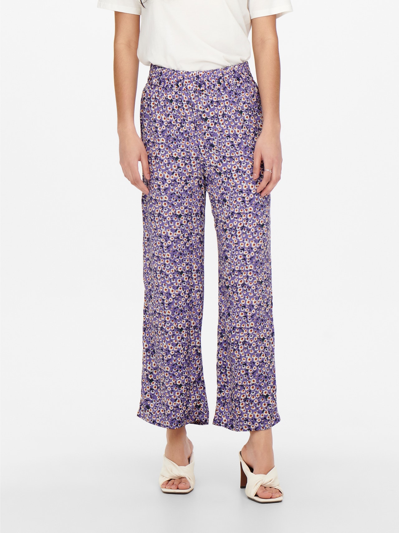 ONLY Wide Leg Fit Trousers -Chalk Violet - 15269633