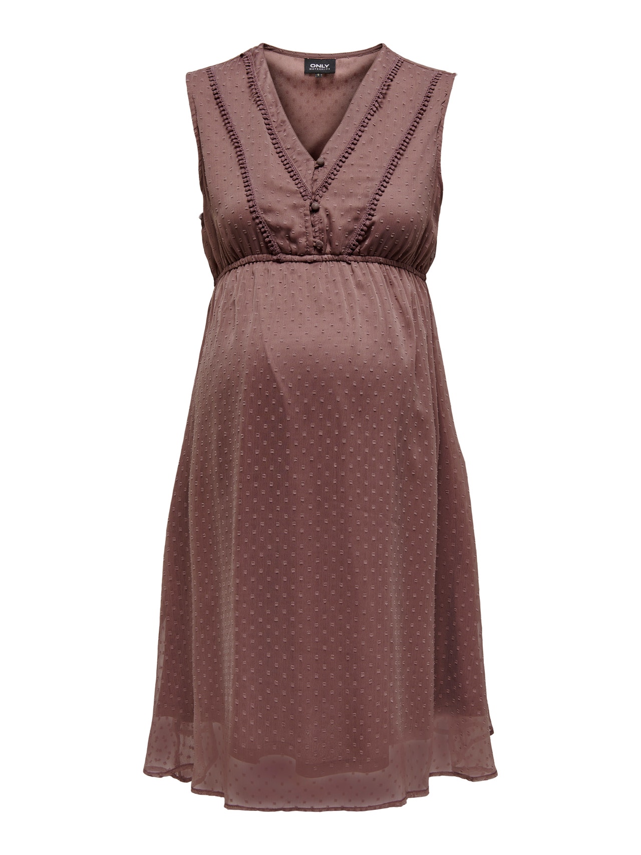 ONLY Slim Fit V-Neck Long dress -Rose Taupe - 15269634