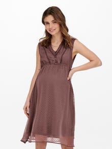 ONLY Slim Fit V-Ausschnitt Langes Kleid -Rose Taupe - 15269634