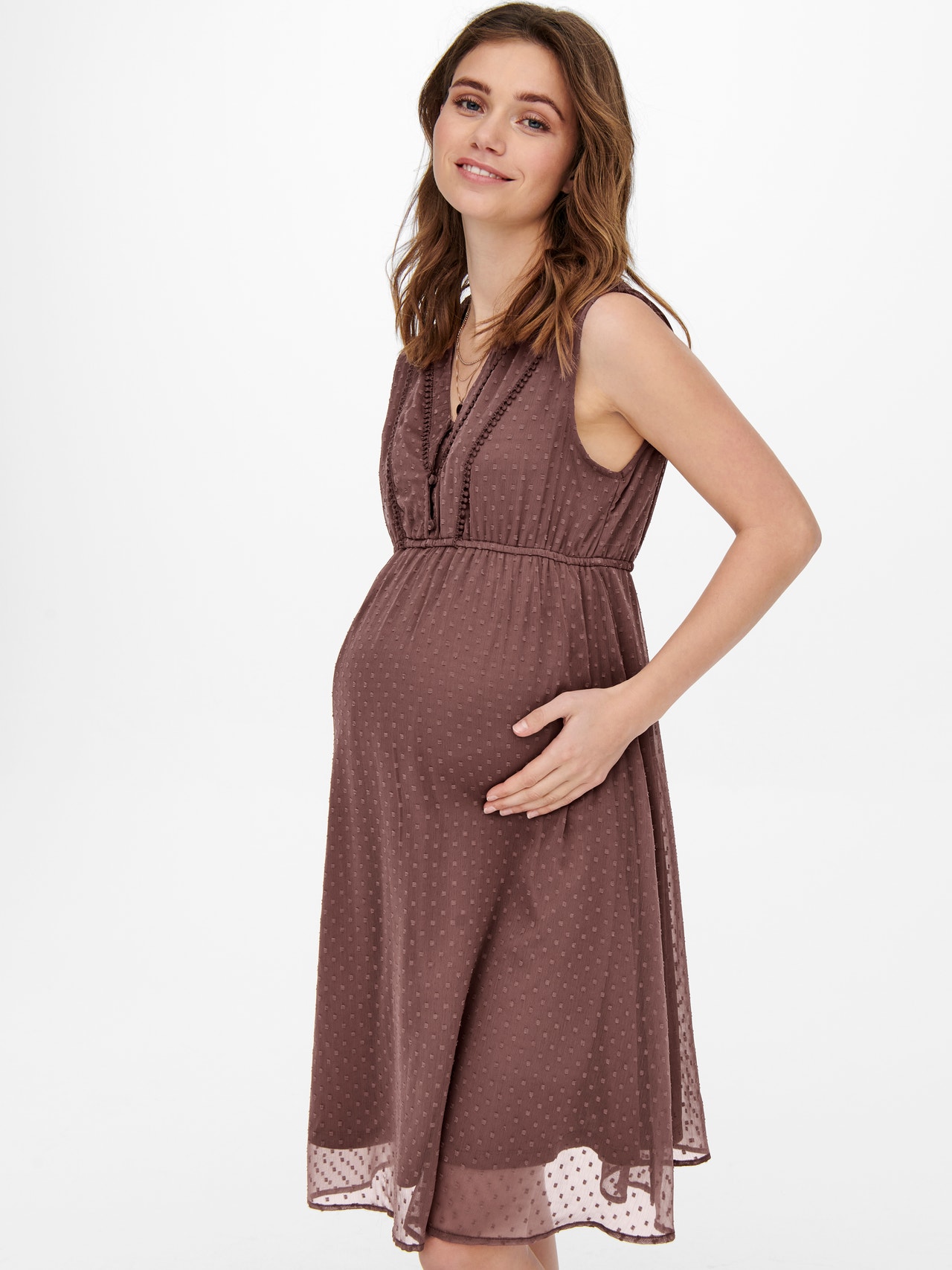 ONLY Mama - À pois Robe -Rose Taupe - 15269634