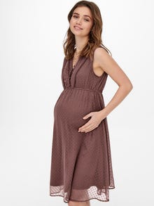 ONLY Slim Fit V-Ausschnitt Langes Kleid -Rose Taupe - 15269634