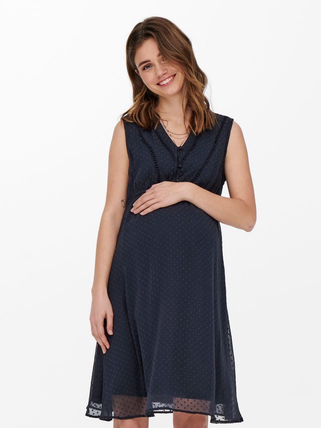 ONLY Slim Fit V-Ausschnitt Langes Kleid - 15269634