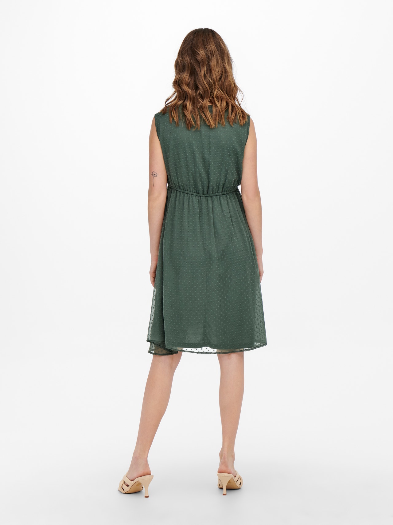 ONLY Slim Fit V-Neck Long dress -Balsam Green - 15269634