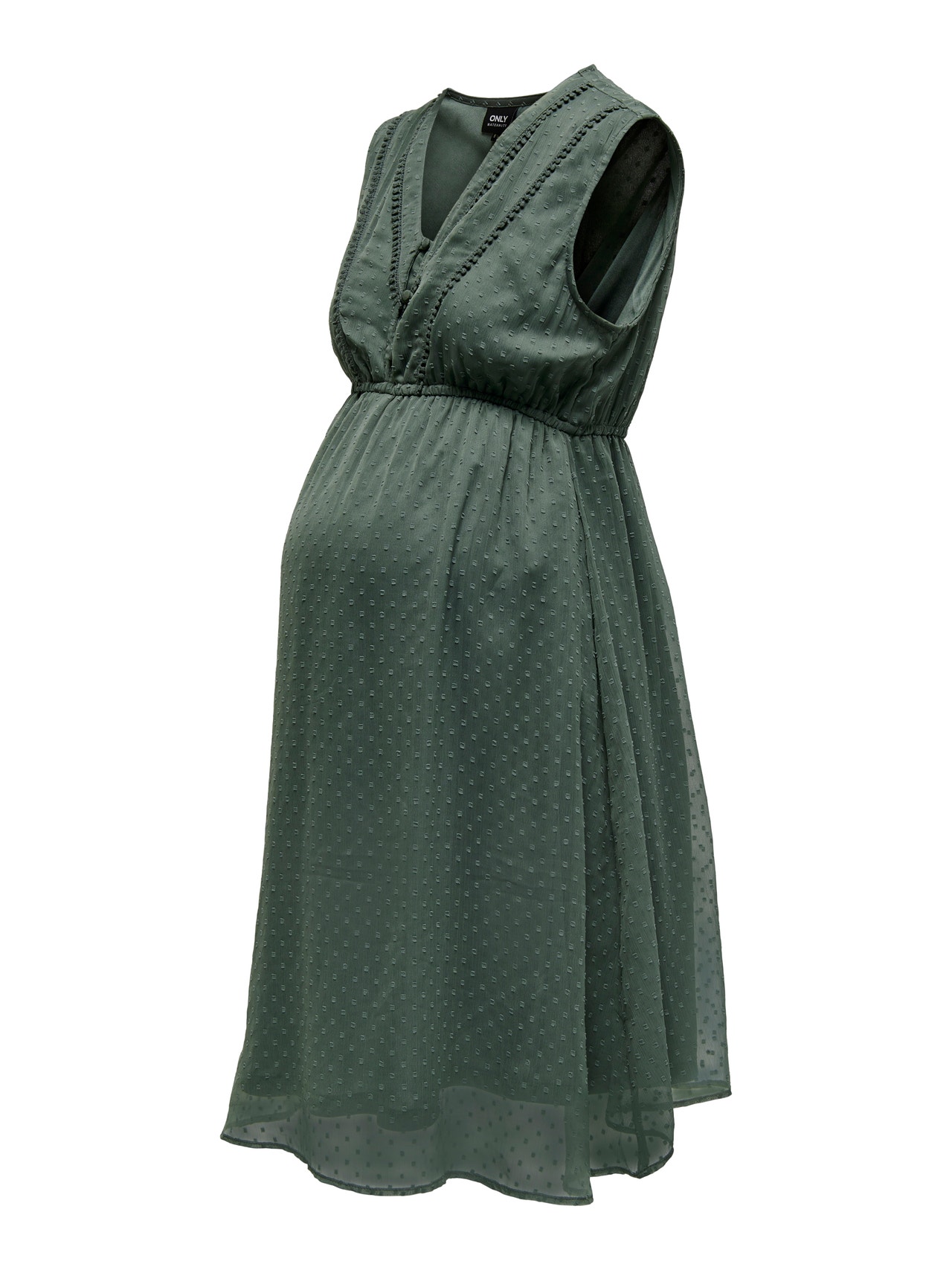 ONLY Slim Fit V-Neck Long dress -Balsam Green - 15269634