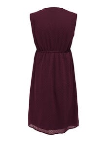 ONLY Slim Fit V-Neck Long dress -Winetasting - 15269634