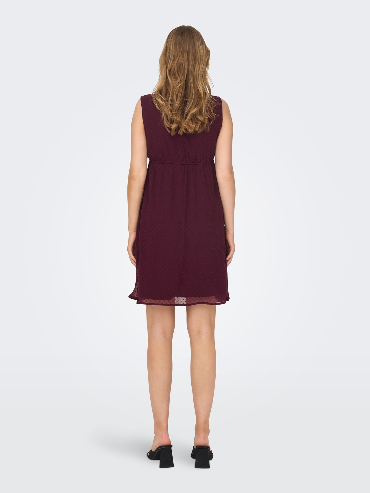 ONLY Slim Fit V-Neck Long dress -Winetasting - 15269634
