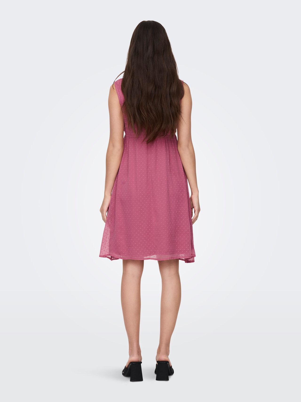 ONLY Slim Fit V-Ausschnitt Langes Kleid -Rose Wine - 15269634
