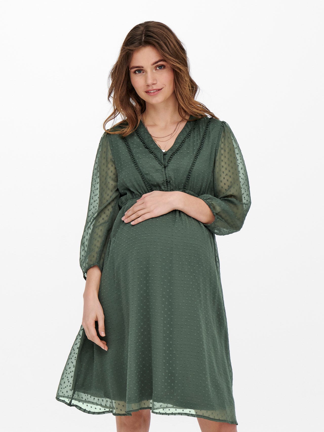 ONLY Mama 3/4-Arm- Kleid -Balsam Green - 15269638