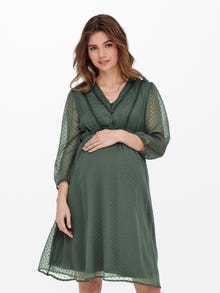 ONLY Slim Fit V-Ausschnitt Langes Kleid -Balsam Green - 15269638