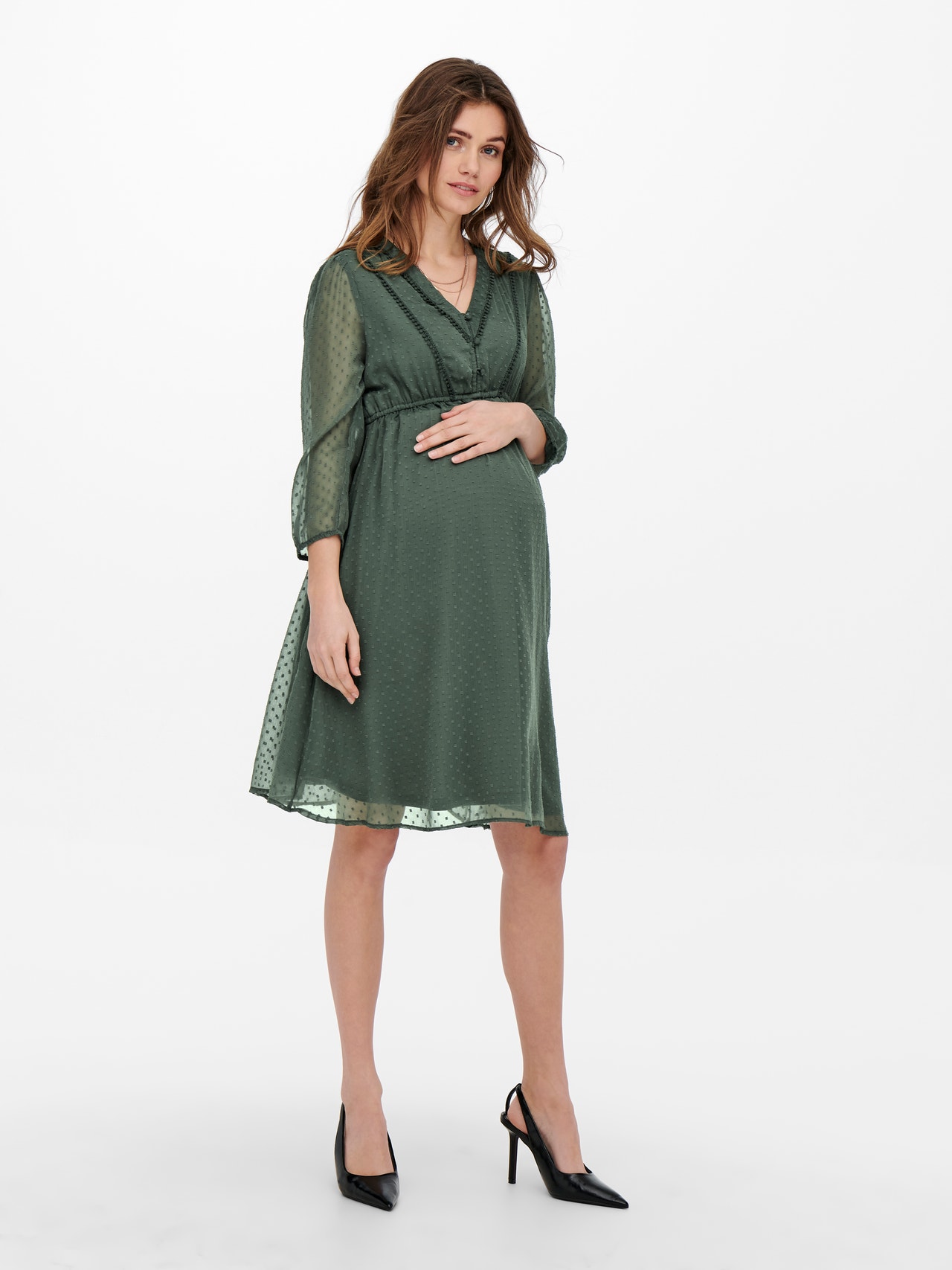 ONLY Mama - À manches 3/4 Robe -Balsam Green - 15269638