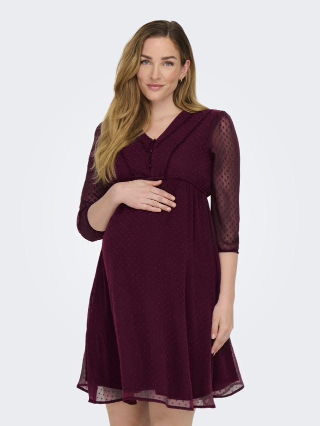ONLY Slim Fit V-Ausschnitt Langes Kleid - 15269638