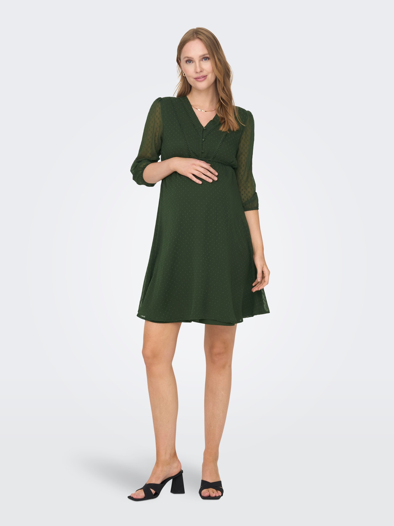 ONLY Slim Fit V-Ausschnitt Langes Kleid -Rosin - 15269638