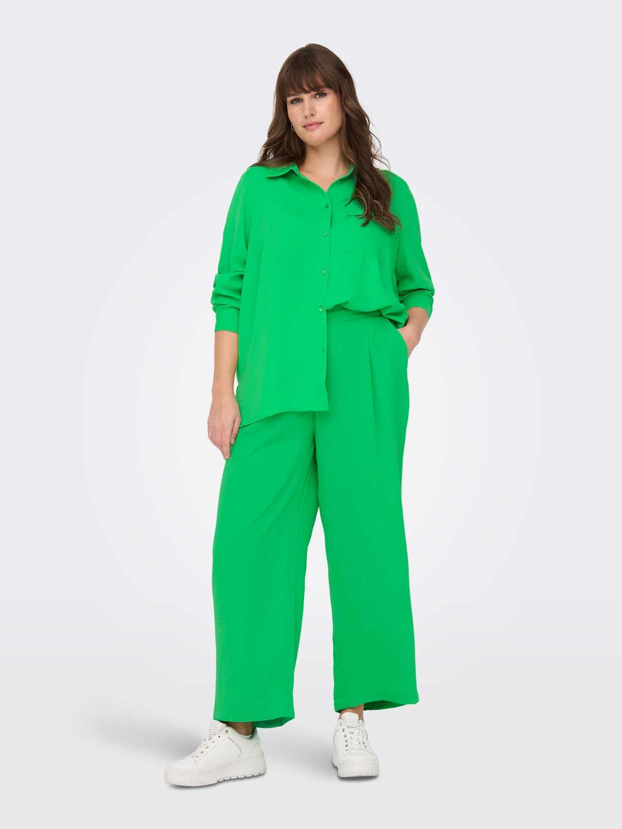 ONLY Elástico, para talla grande Pantalones -Classic Green - 15269682
