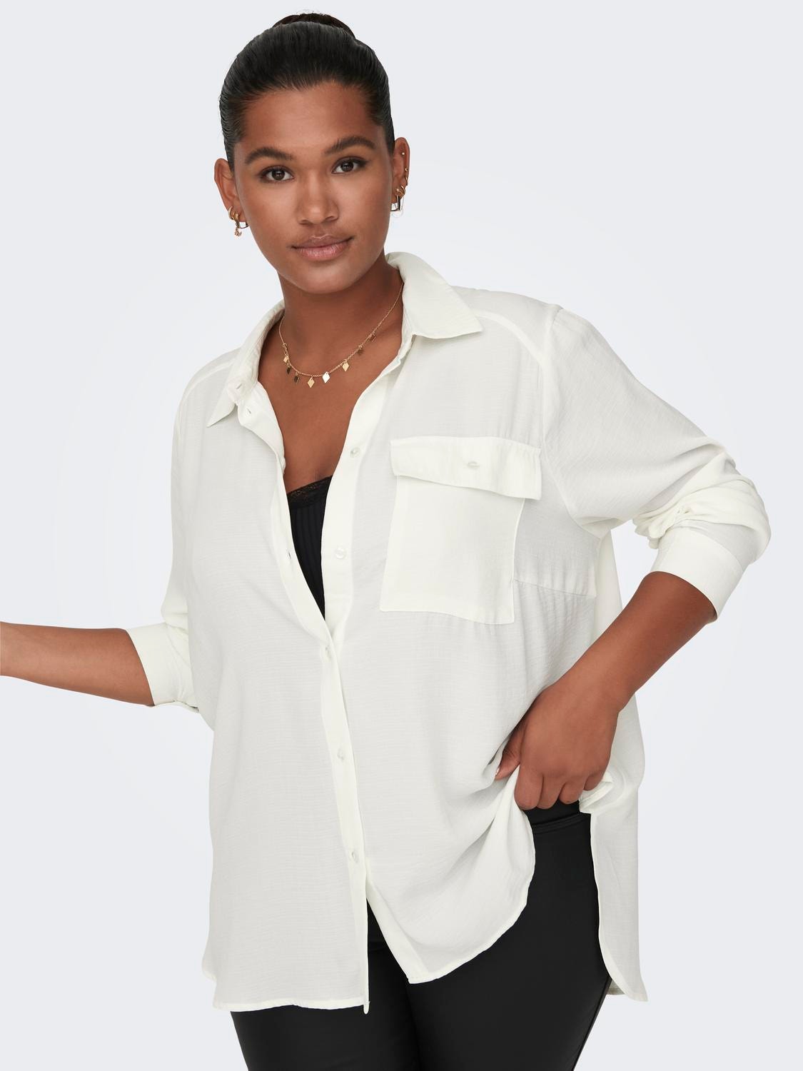 ONLY Curvy solid colored Shirt -Cloud Dancer - 15269687