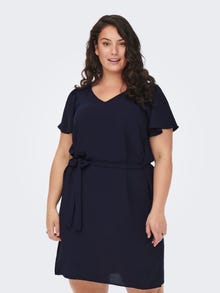 ONLY Normal geschnitten V-Ausschnitt Langes Kleid -Maritime Blue - 15269701