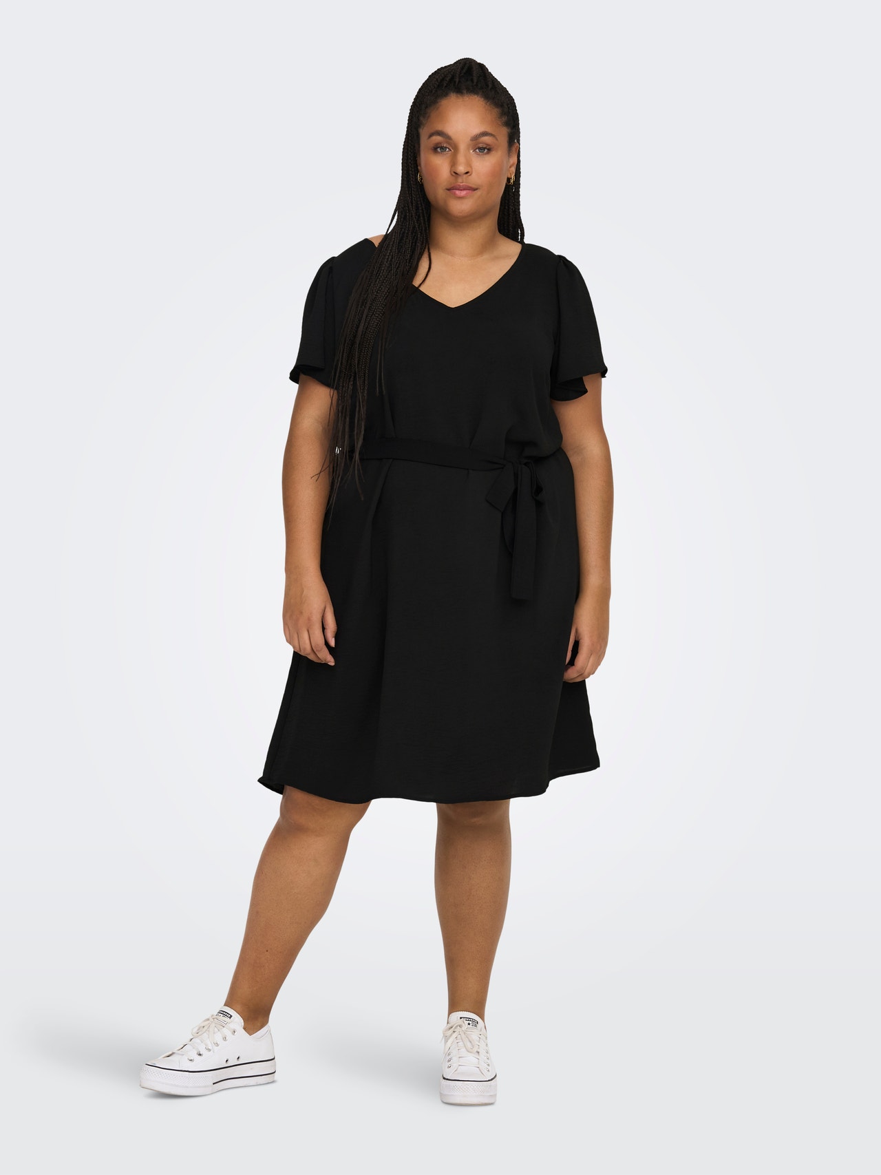 ONLY Curvy Kleid mit kurzen Ärmeln -Black - 15269701