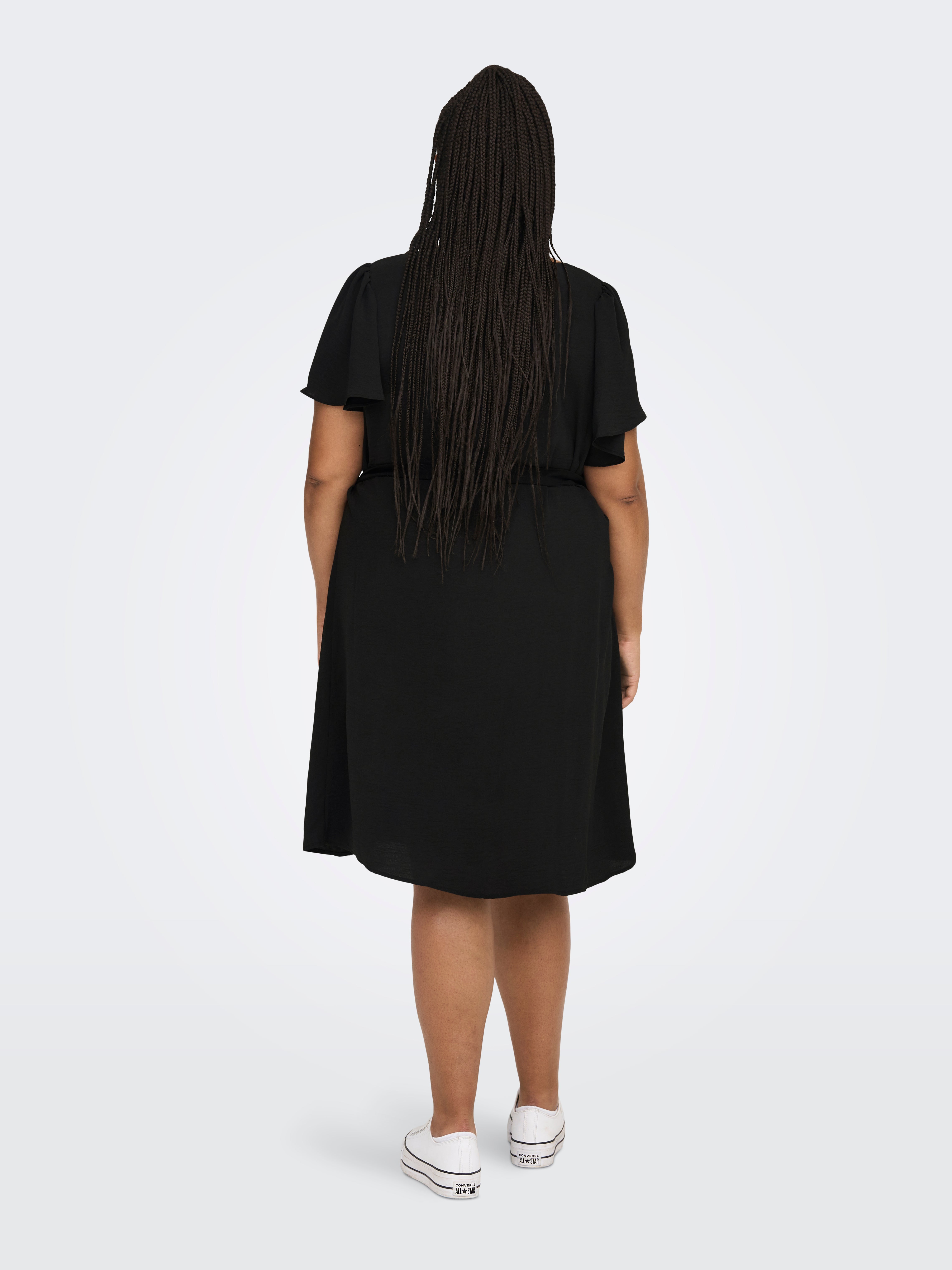 Curvy Kleid mit kurzen Ärmeln | Schwarz | ONLY®