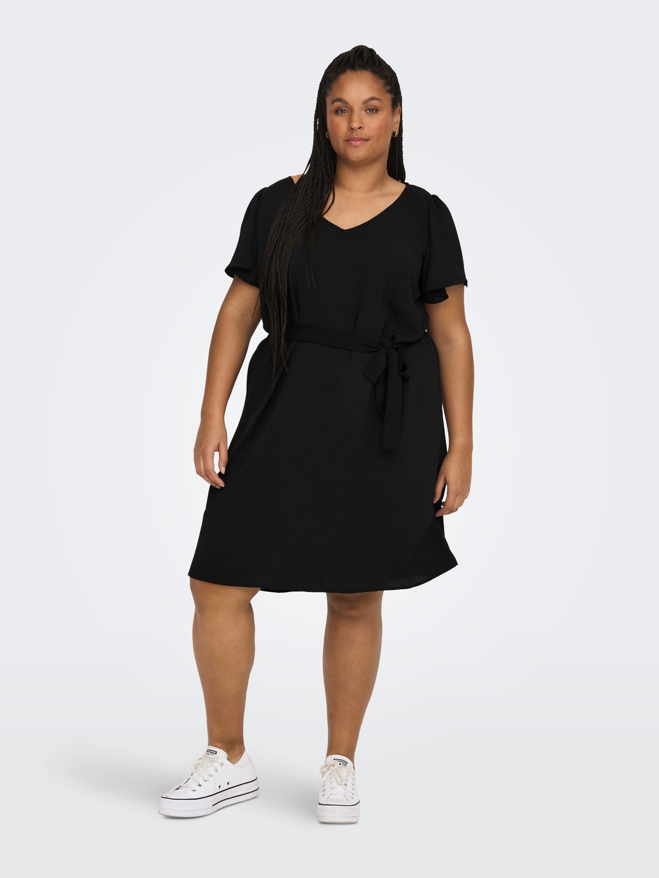 ONLY Curvy Kleid mit kurzen Ärmeln -Black - 15269701