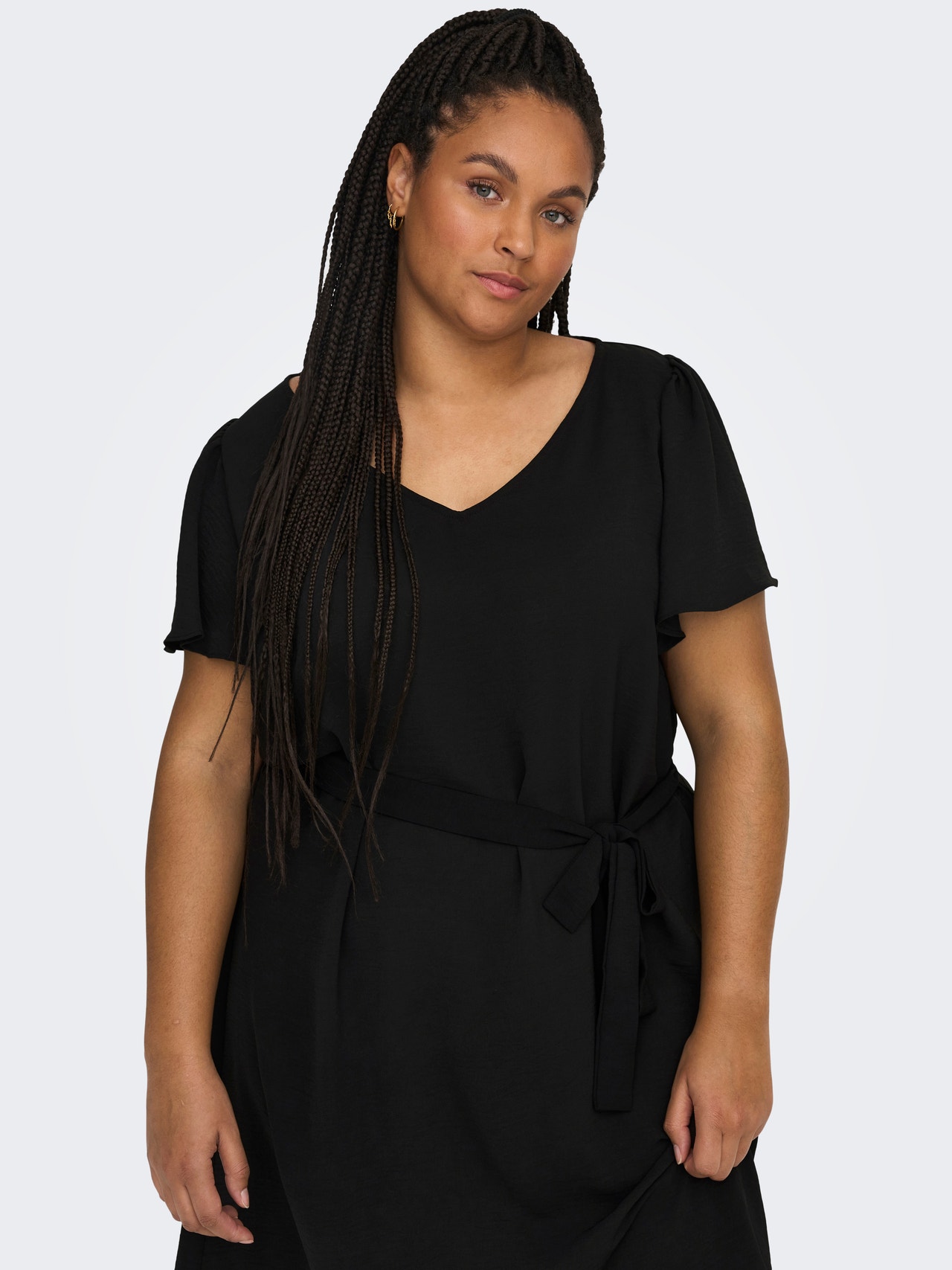 ONLY Curvy Kortærmet kjole -Black - 15269701