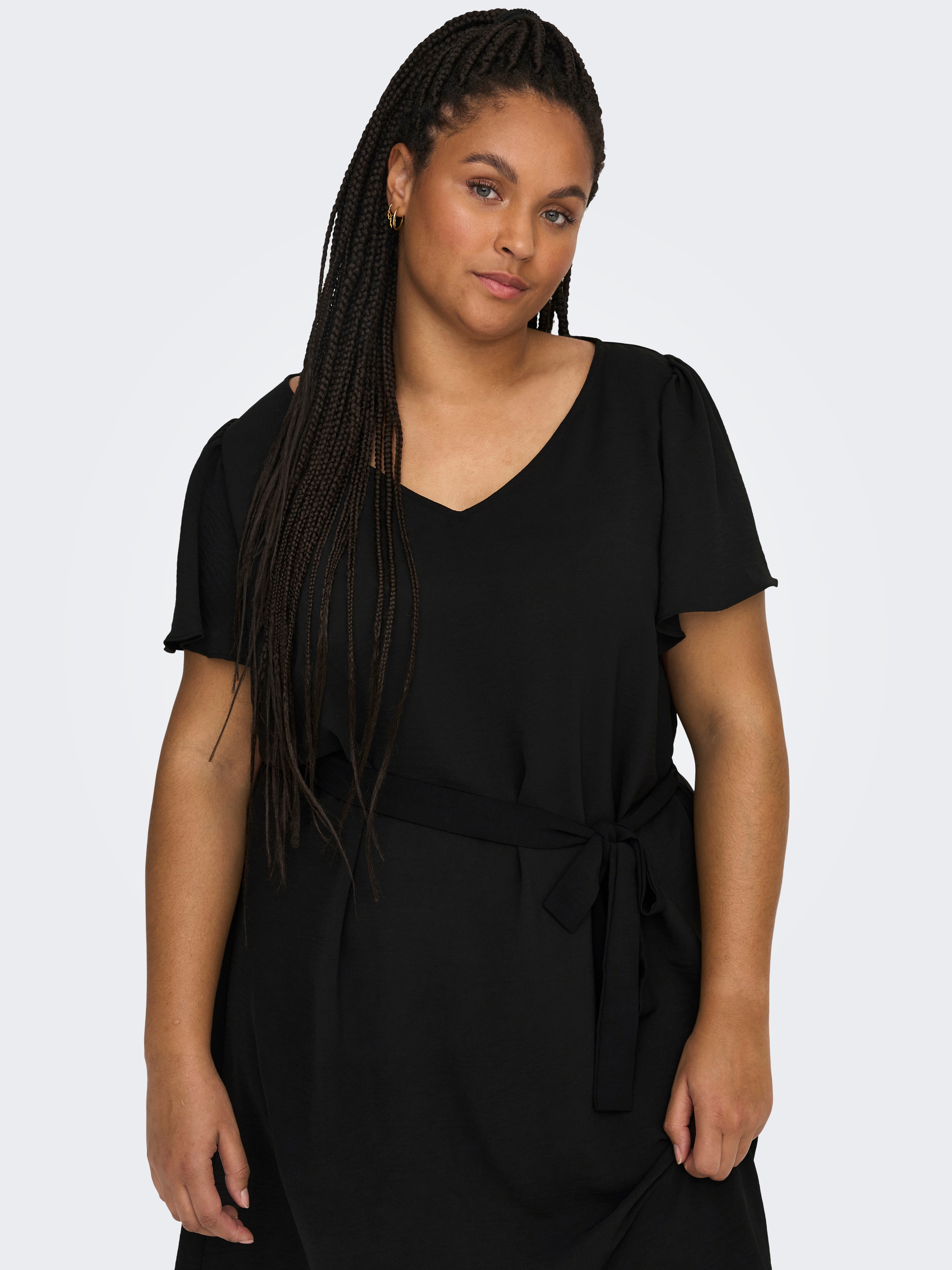 Curvy Robe manches courtes Noir ONLY