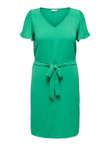 ONLY Normal geschnitten V-Ausschnitt Langes Kleid -Simply Green - 15269701